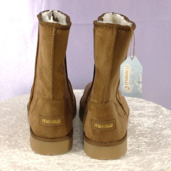 Makalu California Faux Suede Mid-Calf Winter Boots – Chestnut Brown – Size 10 - Picture 5 of 7